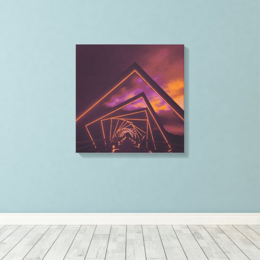 brug met hoog treinstel canvas afdruk (Insitu (Houten vloer))