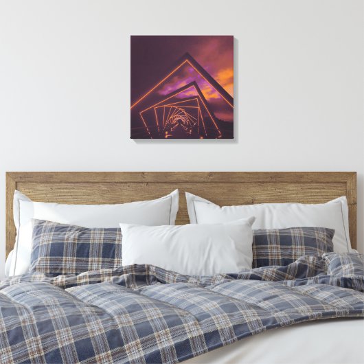 brug met hoog treinstel canvas afdruk (Insitu (Slaapkamer))