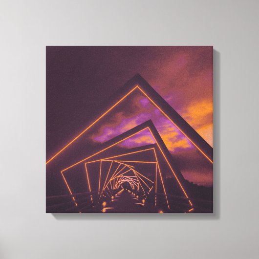 brug met hoog treinstel canvas afdruk (Voorkant)