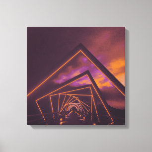 brug met hoog treinstel canvas afdruk