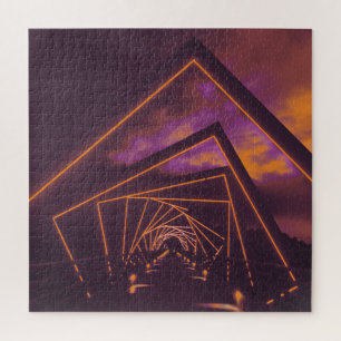 brug met hoog treinstel legpuzzel