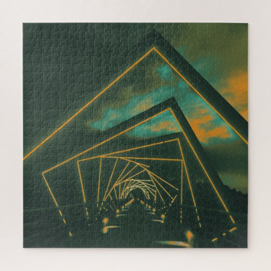 brug met hoog treinstel legpuzzel (Verticaal)