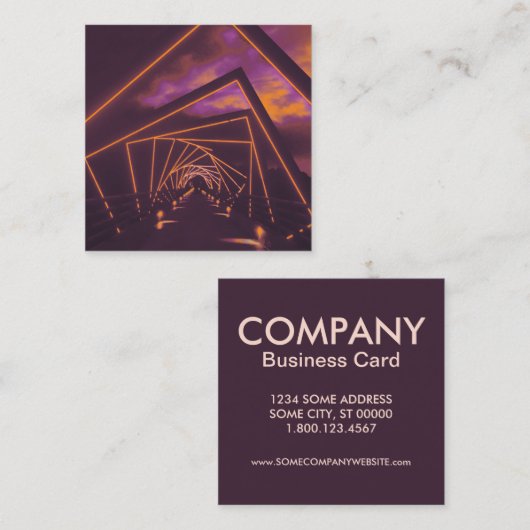 brug met hoog treinstel vierkante visitekaartje (Voorkant / Achterkant)