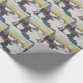 Brug met kajuitbekleding voor stamhout cadeaupapier (Hoek)