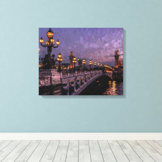 Brug met lantaarns canvas afdruk (Insitu (Houten vloer))