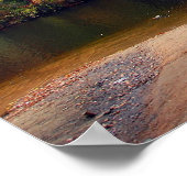 Brug met steenbergbedekking in het herfstseizoen poster (Hoek)