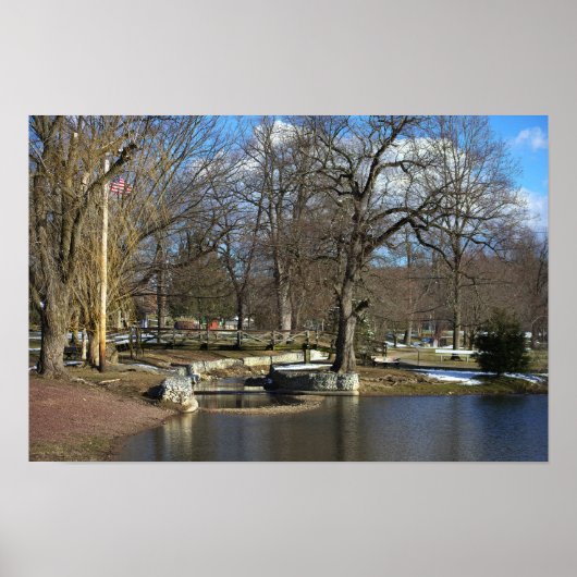 Brug met vijver Poster (Voorkant)