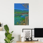 Brug met zoet gras poster (Thuiskantoor)