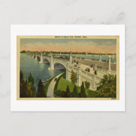 Brug naar Belle Isle Detroit, Michigan,  Briefkaart