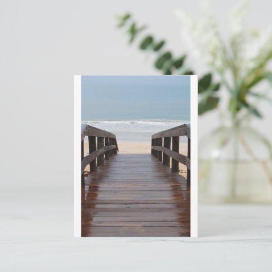 Brug naar de strand briefkaart (Staand voorkant)