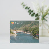 Brug naar Punakha Dzong in Bhutan Briefkaart (Staand voorkant)