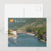 Brug naar Punakha Dzong in Bhutan Briefkaart (Voorkant / Achterkant)
