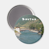Brug naar Punakha Dzong in Bhutan Magneet (Voorkant / Achterkant)