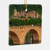 Brug, Neckar en kasteel in Heidelberg, Duitsland Keramisch Ornament (Rechts)