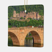 Brug, Neckar en kasteel in Heidelberg, Duitsland Keramisch Ornament (Links)