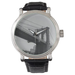 Brug New York Zwart Wit Verenigde Staten Amerika A Horloge