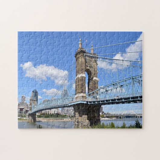Brug Ohio voor roebling Suspension Bridge. Legpuzzel (Horizontaal)