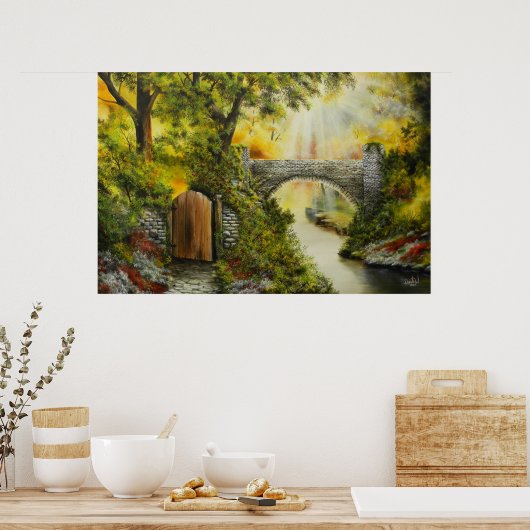 Brug om over Druk te kruisen Poster (Keuken)