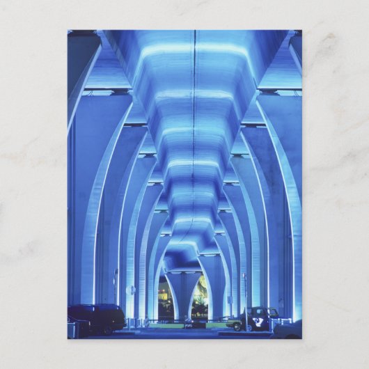 Brug, onder verlichting, haven van Miami Briefkaart (Voorkant)