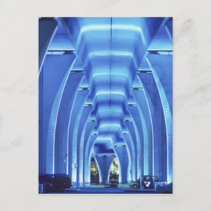Brug, onder verlichting, haven van Miami Briefkaart