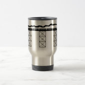 Brug op hoog niveau met kruisende stoomlocomotief reisbeker (Center)