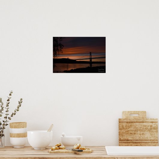 Brug op Sunset 2 Poster (Keuken)