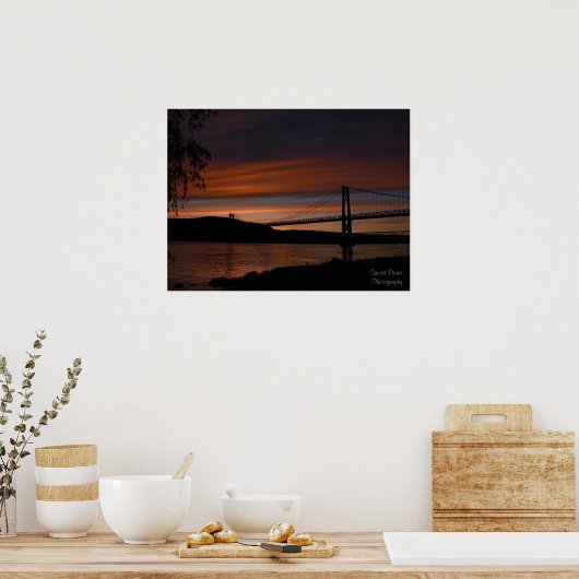 Brug op Sunset 2 Poster (Keuken)