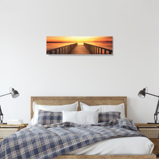 Brug op Zee panoramisch canvas (Insitu (Slaapkamer))