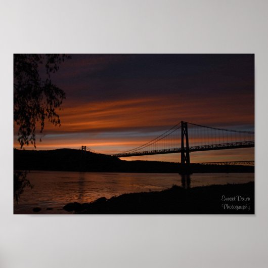 Brug op zonsondergang 2 poster (Voorkant)