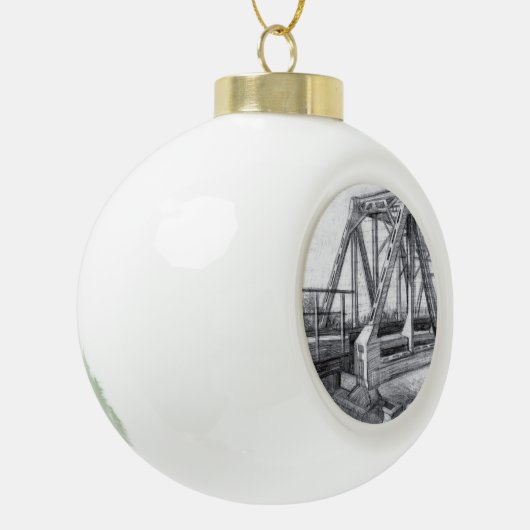 Brug oud keramische bal ornament (Links)