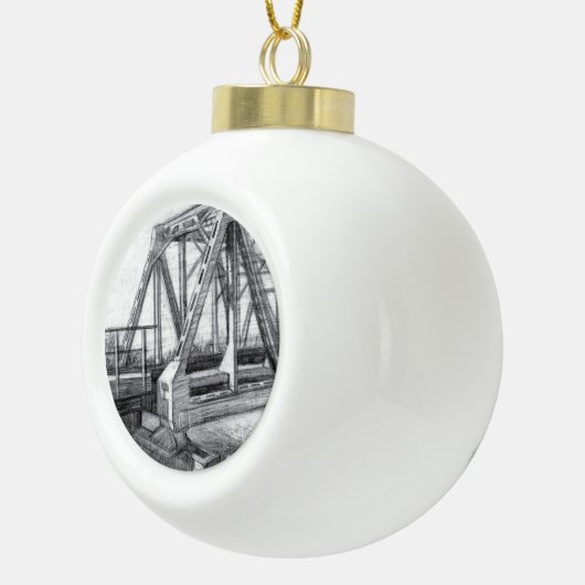 Brug oud keramische bal ornament (Rechts)