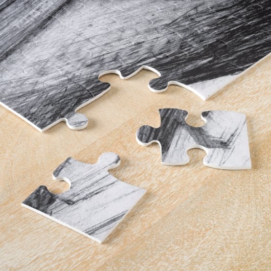 Brug oude pencilart Monochrome Legpuzzel (Zijkant)