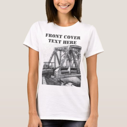 Brug oude pencilart Monochrome T-shirt (Voorkant)