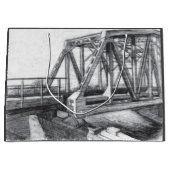Brug oude pencilart zwart-wit zwart-wit groot cadeauzakje (Voorkant)