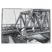 Brug oude pencilart zwart-wit zwart-wit groot cadeauzakje (Achterkant)