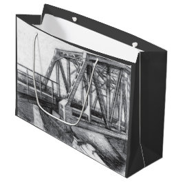 Brug oude pencilart zwart-wit zwart-wit groot cadeauzakje