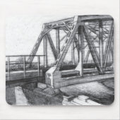 Brug oude pencilart zwart-wit zwart-wit muismat (Voorkant)