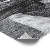 Brug oude pencilart zwart-wit zwart-wit poster (Hoek)