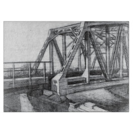 Brug oude pencilart zwart-wit zwart-wit snijplank