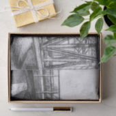 Brug oude pencilart zwart-wit zwart-wit tissuepapier (Geschenk)