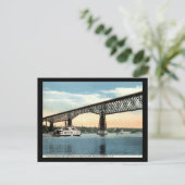 Brug over de Hudson rivier, Vintage Poughkeepsie Briefkaart (Staand voorkant)