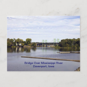 Brug over de Mississippi Davenport, Iowa Briefkaart