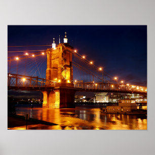 Brug over de Ohio-rivier in Cincinnati Ohio Poster
