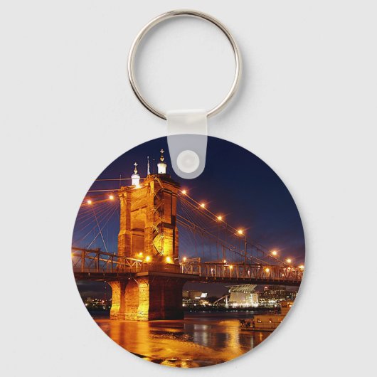 Brug over de Ohio-rivier in Cincinnati Ohio Sleutelhanger (Voorkant)