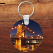 Brug over de Ohio-rivier in Cincinnati Ohio Sleutelhanger (Voorkant)