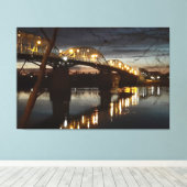 Brug over de rivier de Donau. Canvas Afdruk (Insitu (Houten vloer))