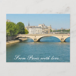 Brug over de Seine in Parijs, Frankrijk Briefkaart