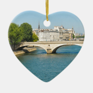 Brug over de Seine in Parijs, Frankrijk Keramisch Ornament
