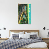 Brug over de snelweg door de rivier Santa Ana Canvas Afdruk (Insitu (Slaapkamer))