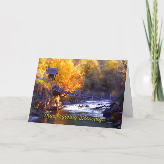 Brug over de stroom Thanksgiving Zegeningen Feestdagen Kaart (Voorkant)